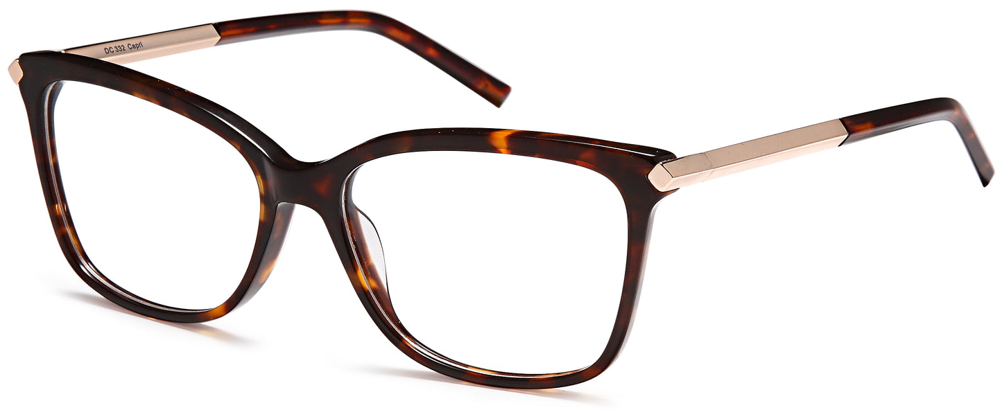 DiCaprio DC 332 In Black Gold, Burgundy Gold or Tortoise Gold