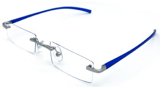 Visualites X Aluminum Stem Rimless Rectangle in Black, Blue, Burgundy or Silver