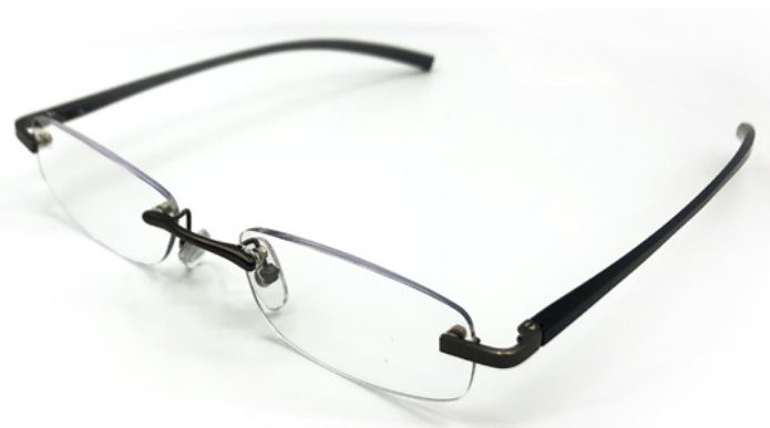 Visualites X Aluminum Stem Rimless Pillow in Black, Blue, Burgundy or Silver Reading Glasses