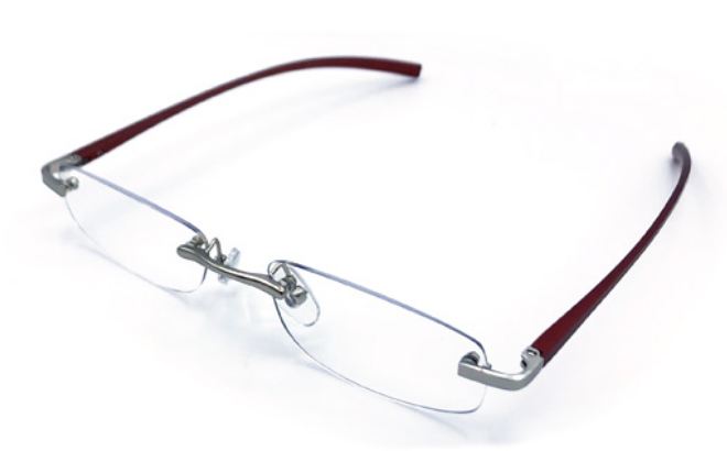 Visualites X Aluminum Stem Rimless Pillow in Black, Blue, Burgundy or Silver Reading Glasses