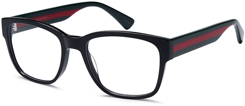 DiCaprio DC 219 in Black Green Red, Blue Red, Burgundy Blue Red White or Tortoise Blue Red