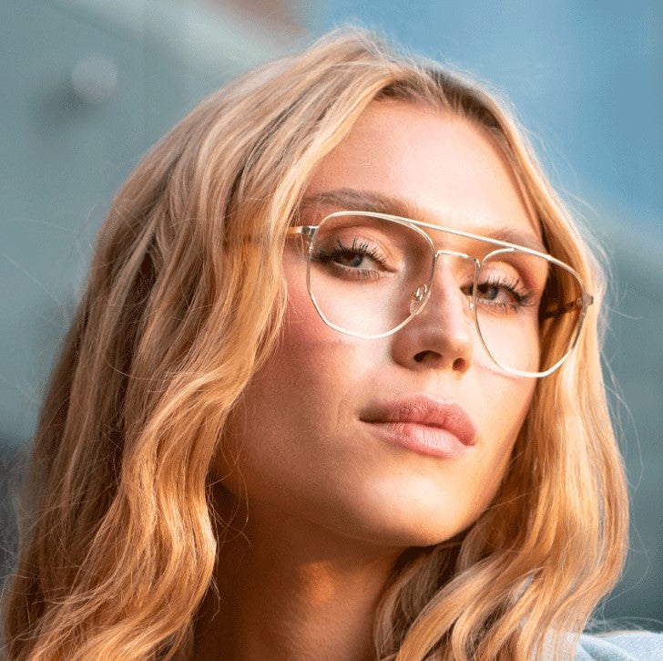 Federal Plaza Blue Light filtering in Black/Antique Silver or Tortoise Gold