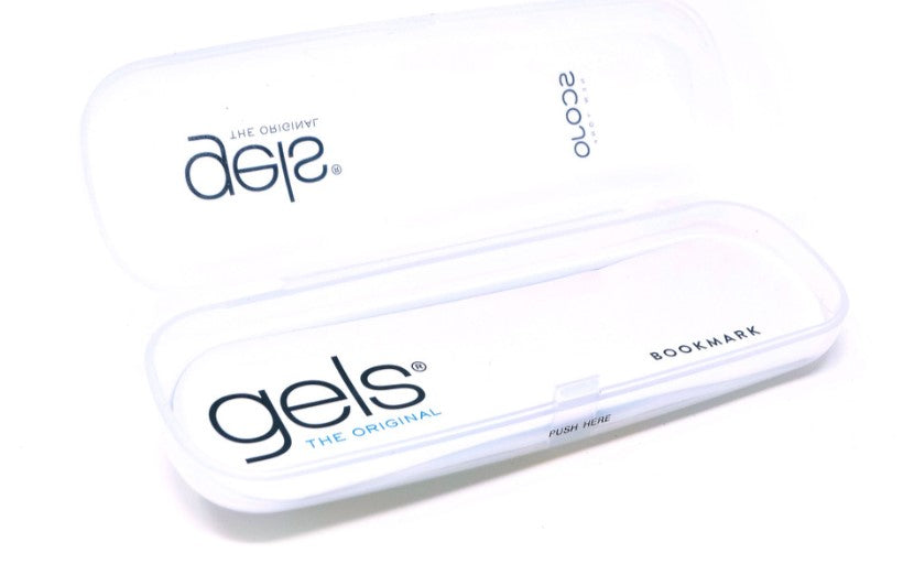 Scojo Gel Rimless Slim Rectangle in Midnight, Grey. Crystal, Tortoise or White Rubber Coated Frame