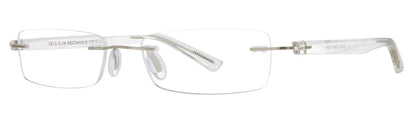 Scojo Gel Rimless Slim Rectangle in Midnight, Grey. Crystal or Tortoise