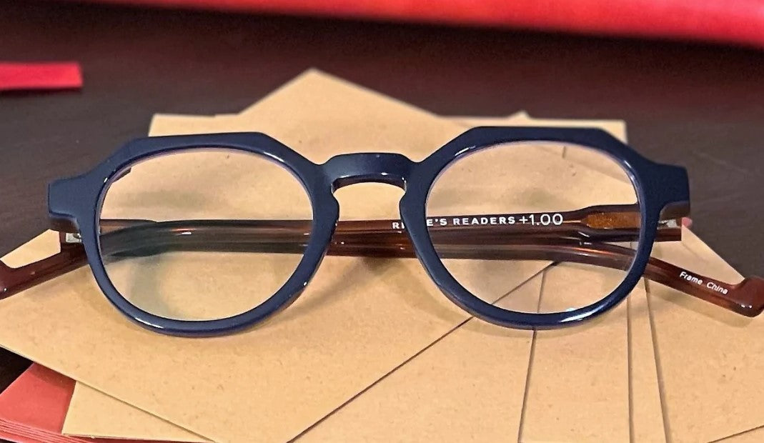 Renee's Readers Blue Light Blocking Theo in True Navy/Tortoise or Black/Tortoise