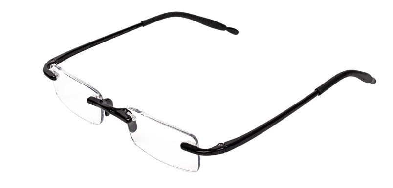 Visualites 08 Rimless Blue Light Filtering Computer Readers in Black, Smoke,Navy Blue, Crystal Clear or Classic Tortoise