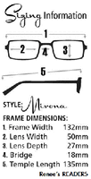 Renee's Readers Mirona in Jet Black w/Red or Fawn Brown w/Green - ReadingGlassWorld