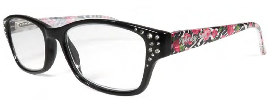 Sydney Love 719 in Black Floral - ReadingGlassWorld