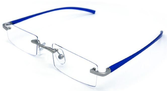Visualites X Aluminum Stem Rimless Rectangle in Black, Blue, Burgundy or Silver