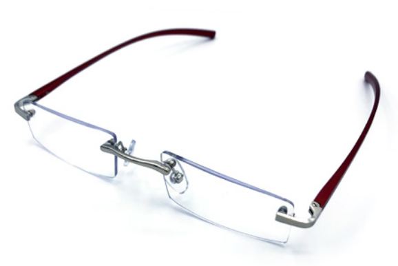 Visualites X Aluminum Stem Rimless Rectangle in Black, Blue, Burgundy or Silver