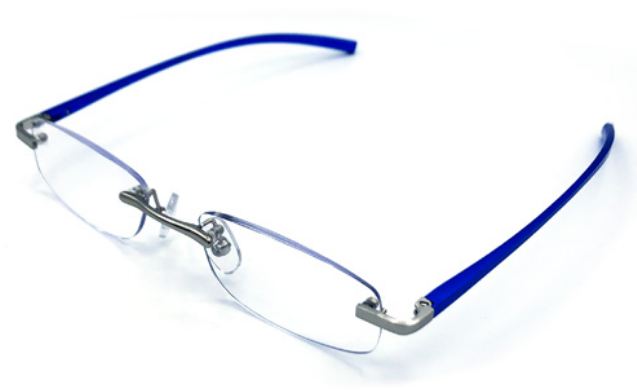 Visualites X Aluminum Stem Rimless Pillow in Black, Blue, Burgundy or Silver Reading Glasses