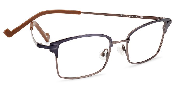 Renee's Readers Lightweight Leslie in Charcoal/Taupe or Brown/Navy - ReadingGlassWorld