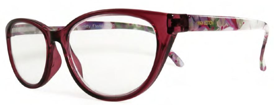 Max Edition ME4503 in Burgundy or Tortoise Floral - ReadingGlassWorld