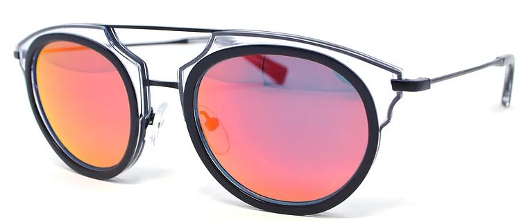 Scojo New York TANGOED sunglasses in black w/red flash lens - ReadingGlassWorld