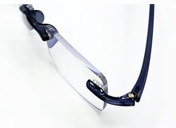 Visualite 08 Rimless Blue Light Filtering Computer Readers in Blue or Crystal - ReadingGlassWorld